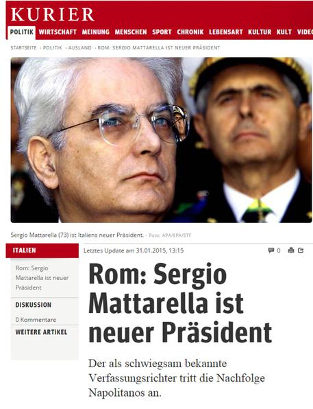 Mattarella: notizia elezione breaking news nel mondo © ANSA