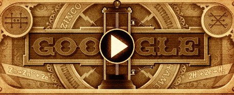 Il doodle di Google celebra il 270/o anniversario della nascita di Alessandro Volta © Ansa
