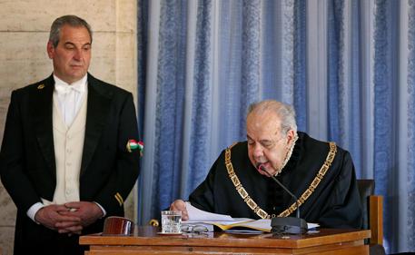 Il presidente Alessandro Criscuolo durante la relazione sull'attività della Cnsulta © ANSA