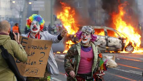 La protesta di Blockupy a Francoforte © AP
