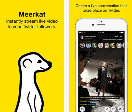 Ecco Meerkat, app per lo streaming che fa paura a Twitter © ANSA