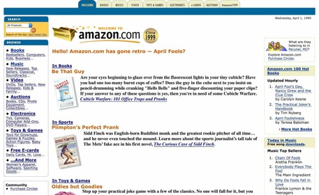 Amazon, homepage del 1999 © Ansa