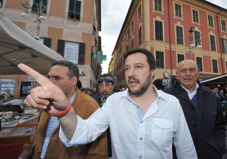 Matteo Salvini oggi a Genova © ANSA