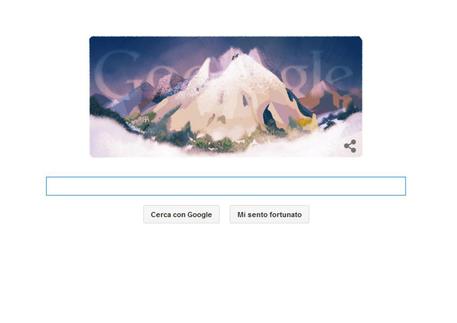 Doodle di Google dedicato alla prima ascensione del Monte Bianco (8 agosto 1876) © ANSA