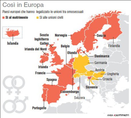 Unioni gay, così in Europa © Ansa