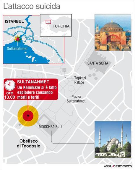 Il grafico dell'attacco ad Istanbul © ANSA