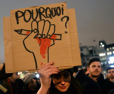 Una manifestazione dopo la strage al giornale satirico Charlie Hebdo © EPA
