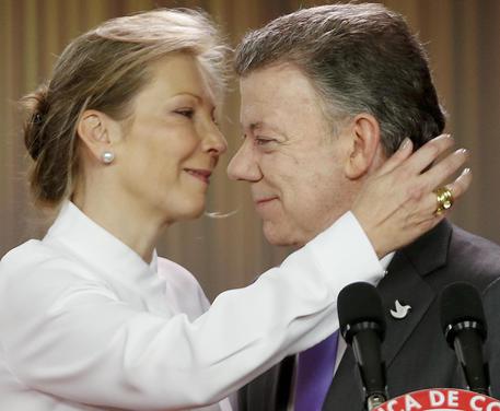 Juan Manuel Santos con la moglie Maria Clemencia Rodriguez © AP