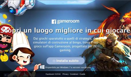 Facebook lancia Gameroom, si gioca al Pc © ANSA