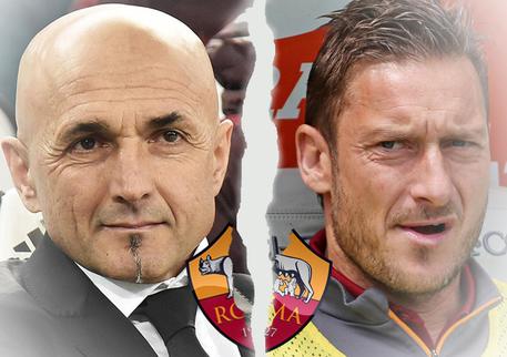 Il tecnico della Roma, Luciano Spalletti e Francesco Totti: tra loro è rottura ufficiale © ANSA