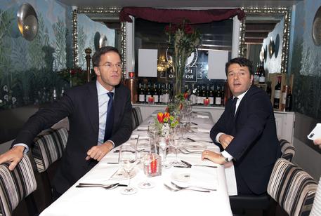 Il presidente del Consiglio Matteo Renzi durante l'incontro con il premier olandese Mark Rutte (foto di Tiberio Barchielli) © ANSA