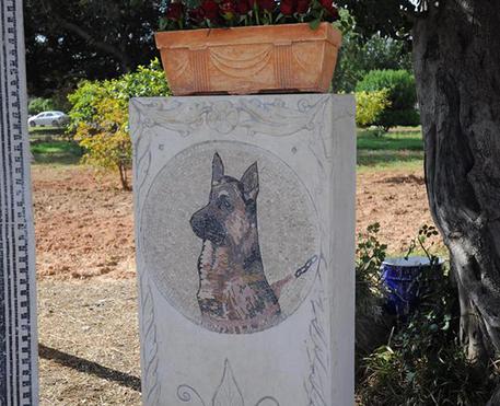 Il mosaico dedicato al cane poliziotto Akil morto nell'attacco al Bardo © ANSA
