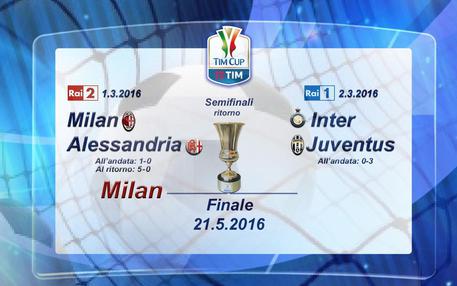 Tim Cup 2016: Milan in finale, stasera Inter-Juventus © ANSA