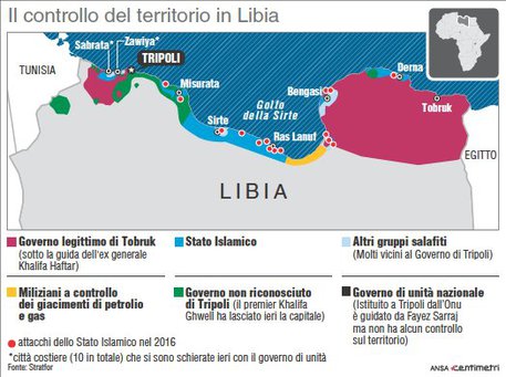Il controllo del territorio in Libia © Ansa