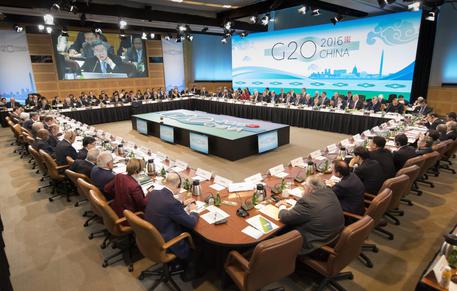 Il grande tavolo del G20 (foto d'archivio) © ANSA 