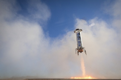 Nuovo successo per il razzo riutilizzabile New Shepard (fonte: Blue Origin) © Ansa