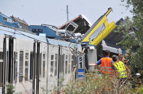 Il luogo dello scontro frontale tra due treni in Puglia © ANSA