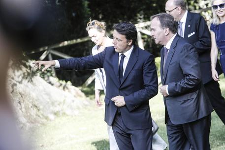Matteo Renzi (L) e il premier svedese Stefan Lofven oggi a Roma © ANSA