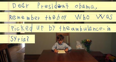 Siria: bimbo scrive a Obama, porta Omran a casa mia © ANSA