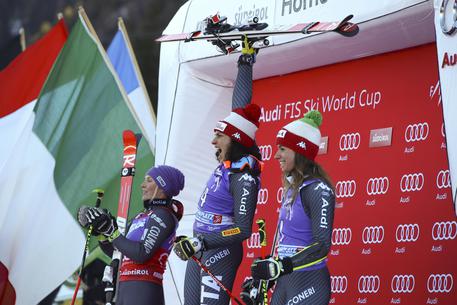 Il podio del gigante, Brignone vince Bassino 3/a © AP
