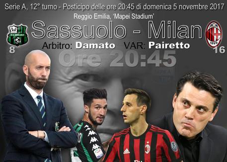 Serie A, Sassuolo-Milan posticipo di domenica sera © ANSA