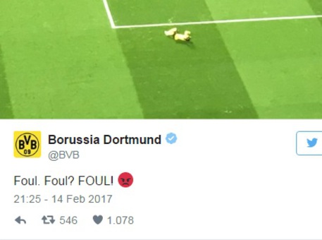 Il tweet del Borussia © Ansa