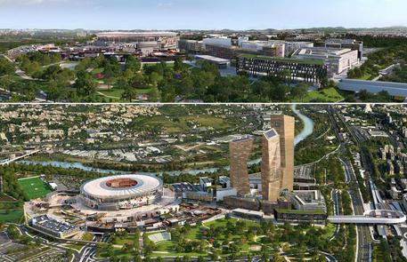 Confronto rendering progetti nuovo stadio AS Roma © ANSA
