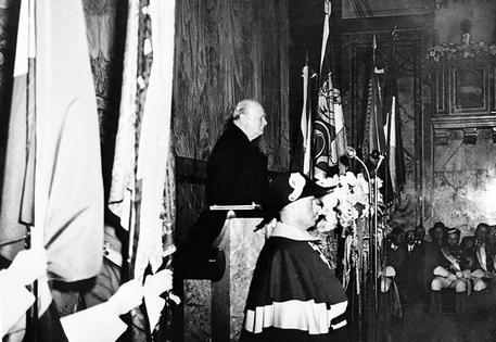 Zurigo, settembre 1946 - Winston Churchill in un discorso pronunciato  all'Università lancia un appello in favore di 'una sorta di Stati Uniti d'Europa' © ANSA
