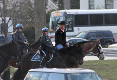 Trump: il nuovo segretario all'Interno va al lavoro a cavallo © AP