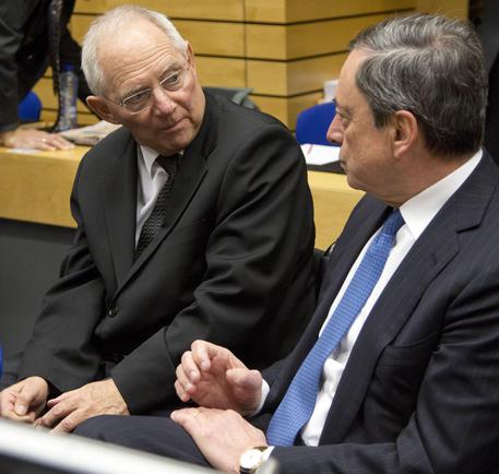 Wolfgang Schaeuble e Mario Draghi © AP