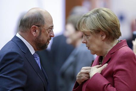 Martin Schulz e Angela Merkel © ANSA