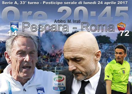 Serie A, posticipo di lunedi': Pescara-Roma © ANSA