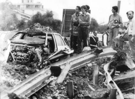 Il luogo della strage del 23 maggio 1992, sull'autostrada A29, nei pressi dello svincolo di Capaci © ANSA