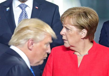 Donald Trump e Angela Merkel al vertice G7 di Taormina © ANSA 