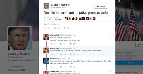 Giallo su parola misteriosa 'covfefe' su tweet di Trump © AP
