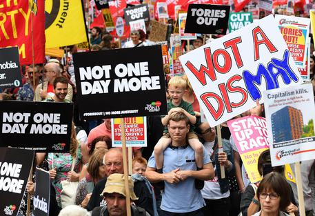 La protesta contro l'austerità a Londra © EPA
