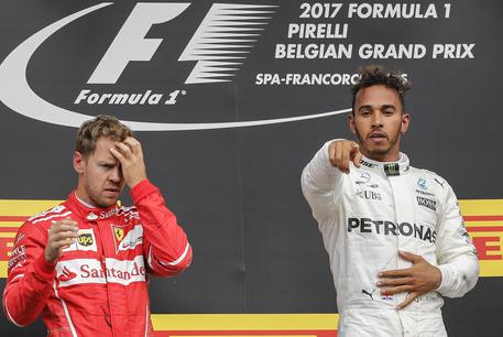 Formula Uno, Gran Premio del Belgio: Hamilton e Vettel sul podio © EPA