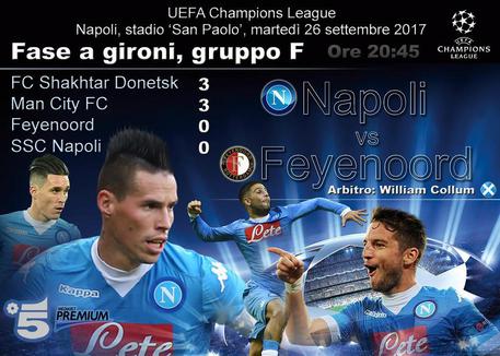 Champions League, gruppo F: Napoli-Feyenoord © ANSA