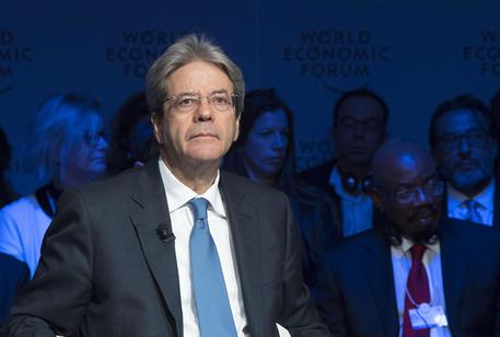 Il premier, Paolo Gentiloni, durante il World Economic Forum a Davos © ANSA