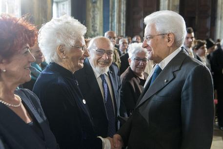 Il presidente della Repubblica Sergio Mattarella con la senatrice Liliana Segre, in occasione della celebrazione del Giorno della Memoria © ANSA