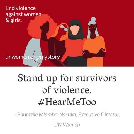 Un'immagine pubblicata sul profilo twitter di UN Women per dire basta alla violenza sulle donne, in  occasione del 25 novembre © ANSA