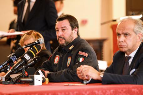 Matteo Salvini al comitato provinciale per ordine e sicurezza a Pesaro © ANSA