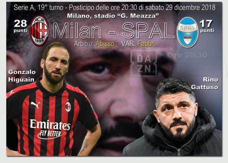 Serie A, Milan-SPAL alla diciannovesima giornata © ANSA