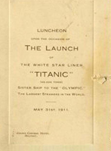 All'asta per 100 mila sterline il primo men del Titanic © ANSA
