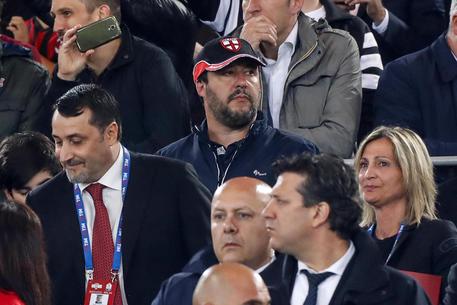 Matteo Salvini allo stadio © ANSA