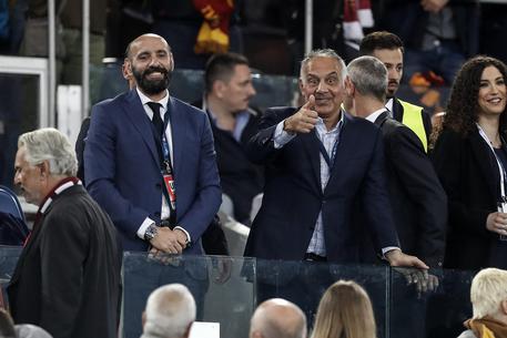 Monchi e James Pallotta (a destra) prima della semifinale di Champions Roma-Liverpool © ANSA