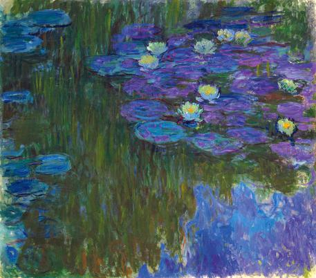 Rockefeller Christies Asta Claude Monet (1840-1926), Nymphas en fleur, painted circa 1914-1917. 63 x  70 in (160.3 x 180 cm). Sold for $84,687,500 in The Collection of Peggy and David Rockefeller © ANSA