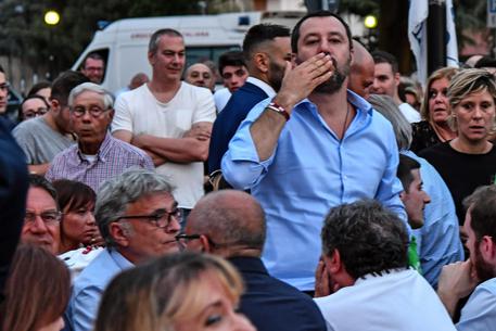 Il ministro dell'Interno Matteo Salvini partecipa alla Festa della Lega, Caravaggio (Bergamo) © ANSA