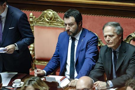 Matteo Salvini ed Enzo Moavero Milanesi in Aula (archivio) © ANSA