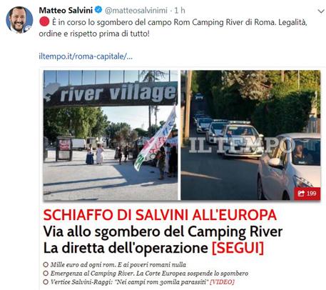 Il tweet di Salvini © ANSA